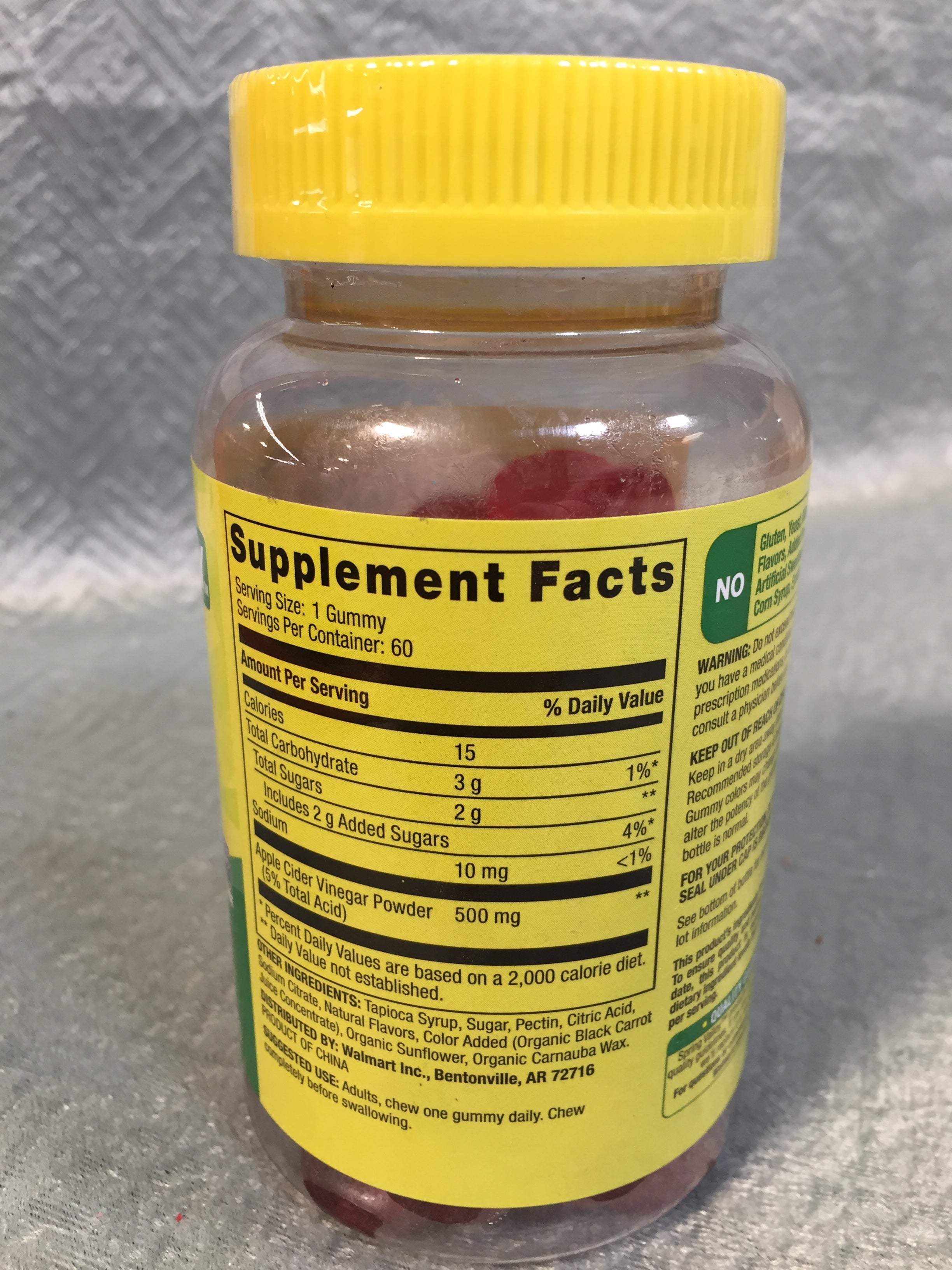 Spring Valley Apple Cider Vinegar 500 mg Powder, Great Apple Flavor, 60 Gummies (7592933392622)